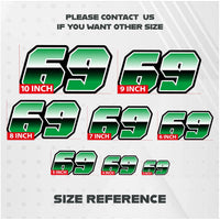 Custom Racing Number Stickers (G001 Gradient Style) – 3-Pack Personalized Dirt Bike & Motorcycle Decals
