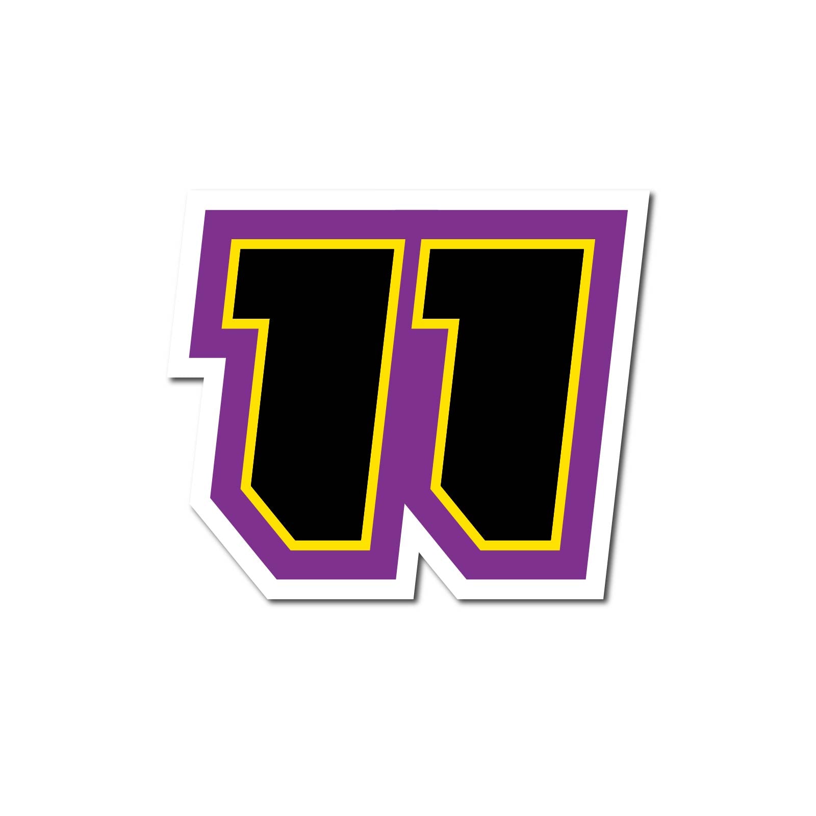 Custom Racing Number Stickers (G003 White Outline Style) – 3-Pack Personalized Dirt Bike & Motorcycle Decals