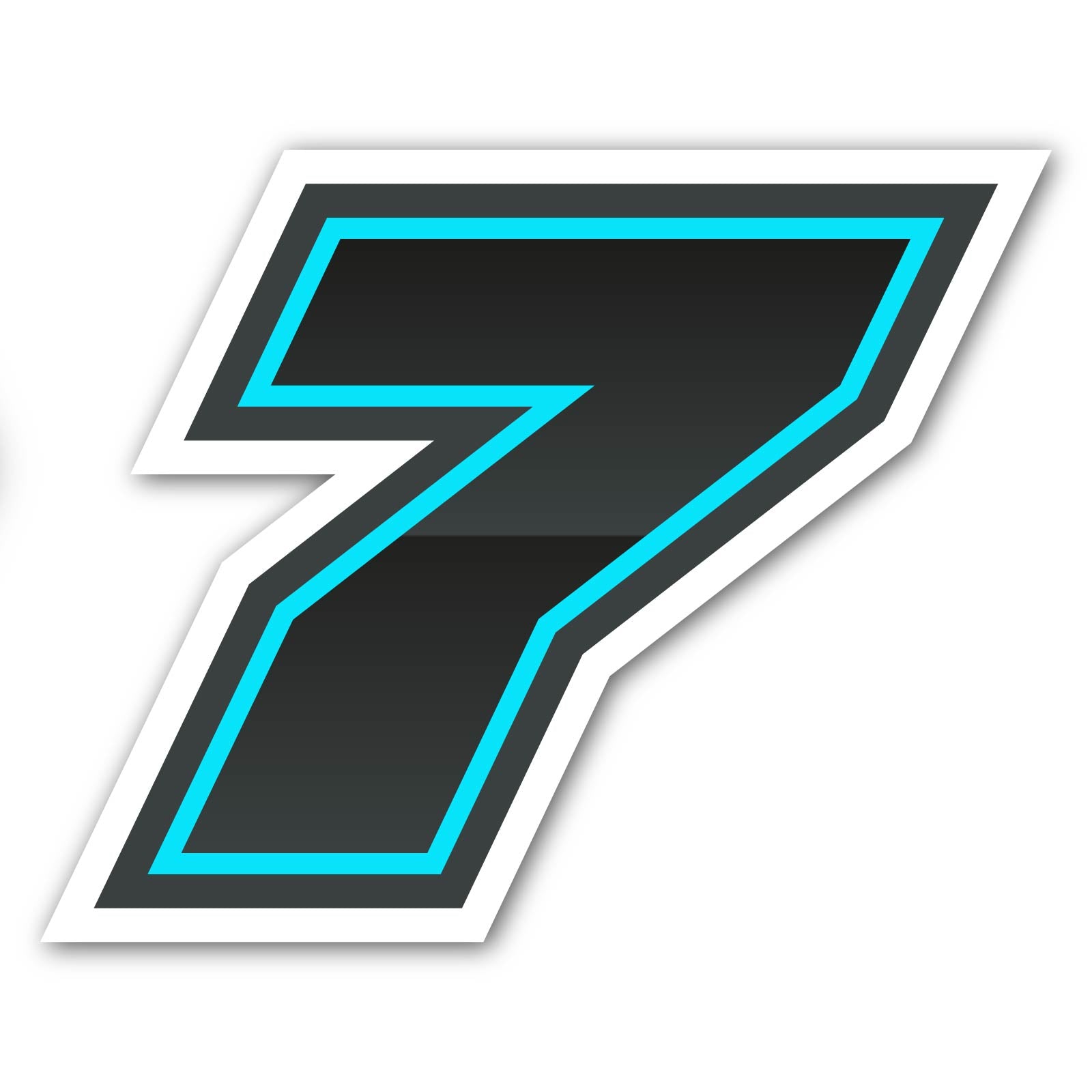 Three custom racing number stickers with gradient outline style for dirt bikes and motorcycles, featuring personalized decals.