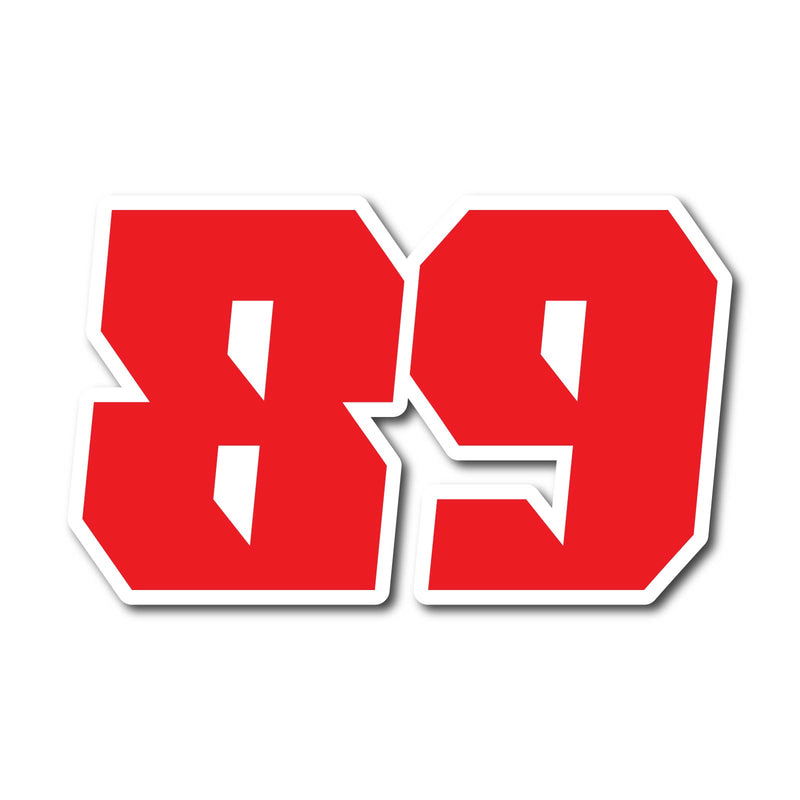 Three personalized MC Motoparts racing number stickers with G008 style for dirt bikes and motorcycles, featuring bold black numbers.