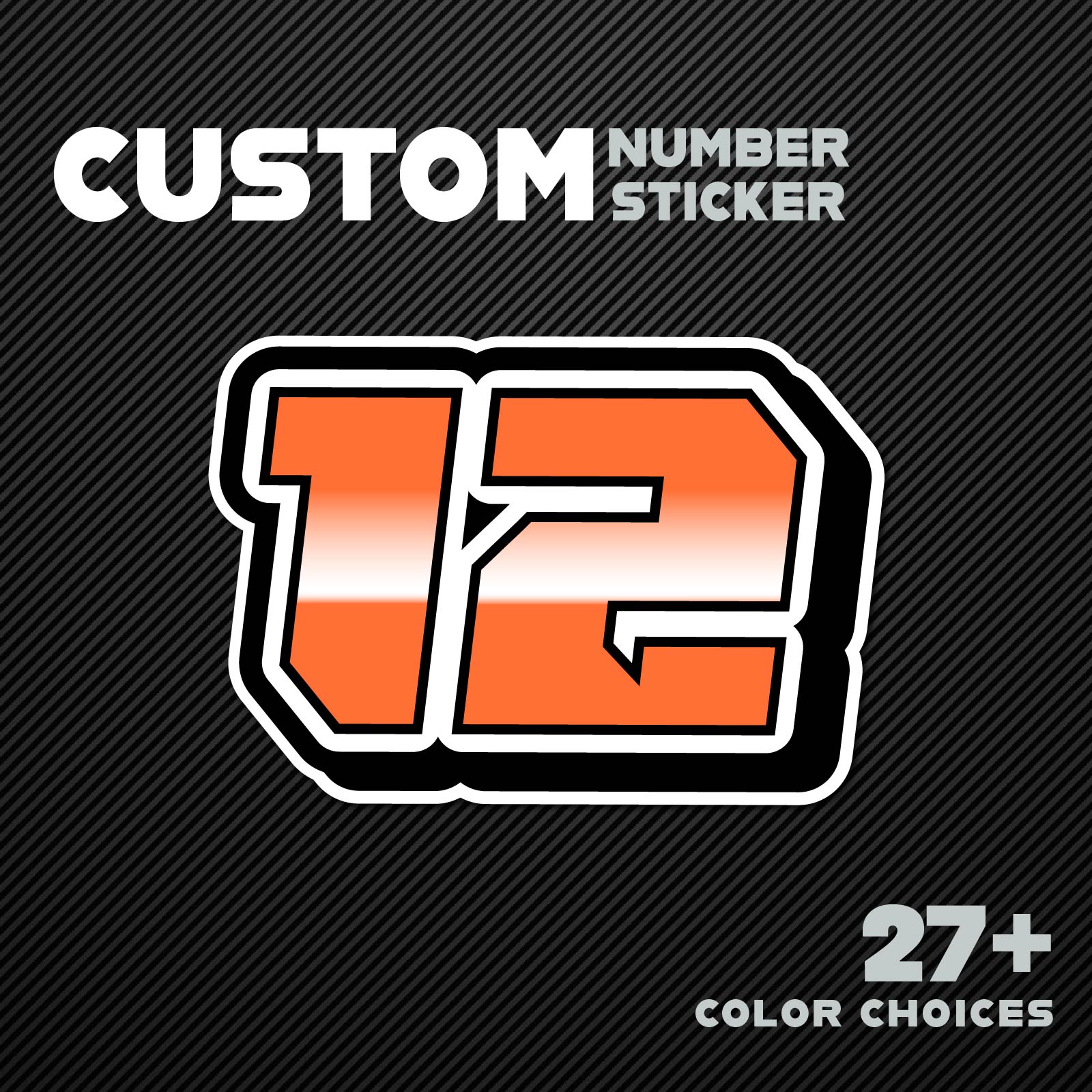 Three custom MC Motoparts racing number stickers with G009 gradient style for dirt bike and motorcycle decals, shown in image NUM41-G009_C2.jpg.