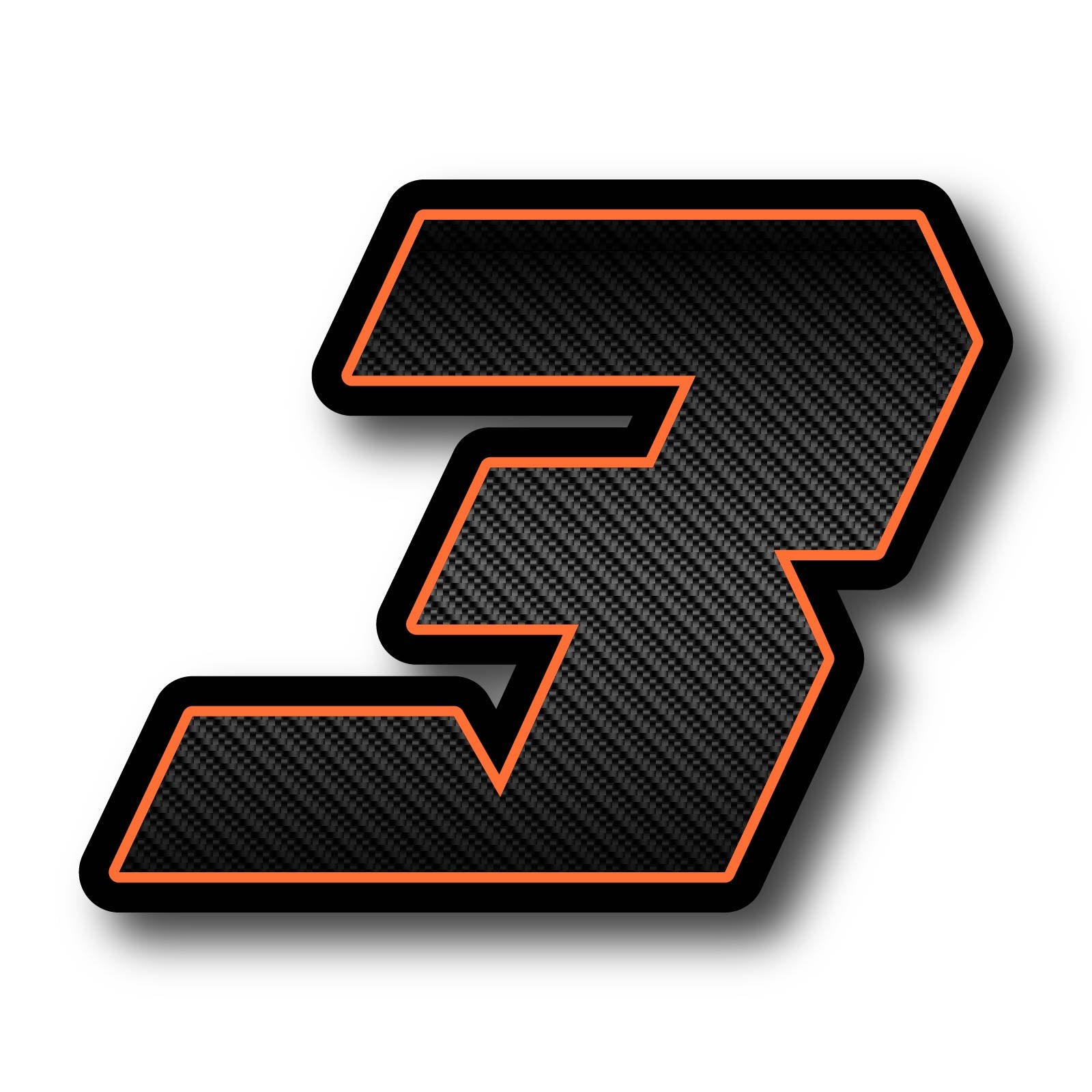 Custom racing number stickers from MC Motoparts, G011 carbon fiber style, 3-pack decals for dirt bikes and motorcycles.