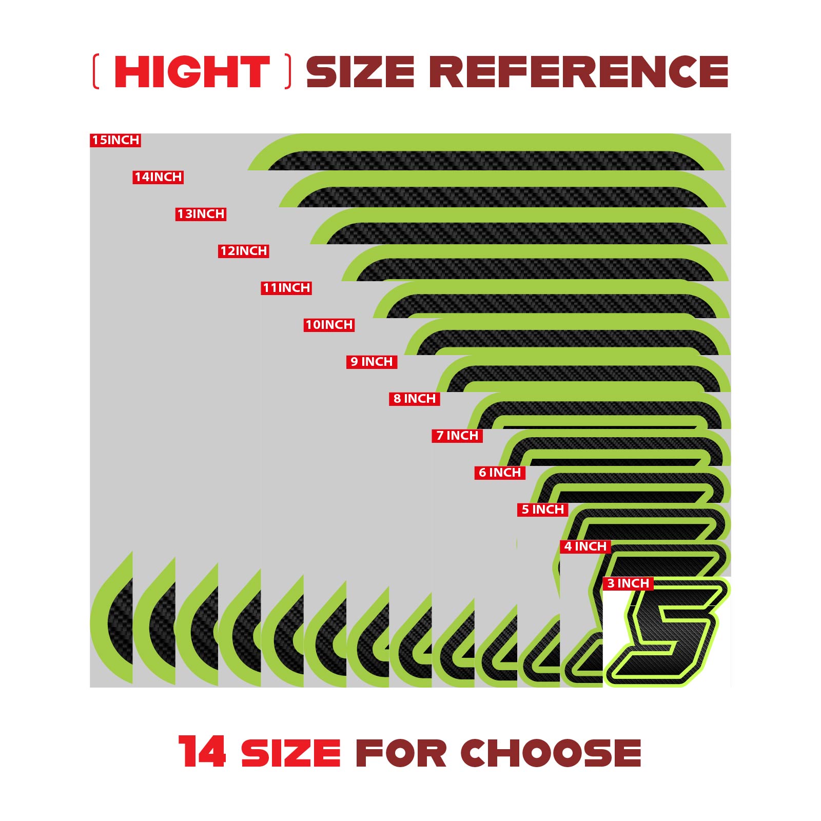 Custom MC Motoparts G013 carbon fiber racing number and name decals on professional vinyl for dirt bike and motorcycle.