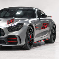 Custom MC Motoparts G013 carbon fiber racing number and name decals on a motorcycle mockup, professional-grade vinyl, 3-pack bundle