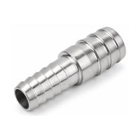 MC Motoparts 304 stainless steel hose barb reducer adapter, 12mm to 16mm straight 50mm coupler