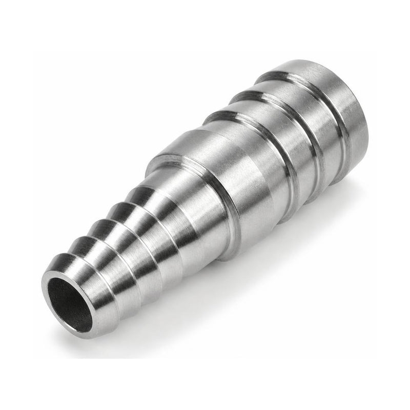 MC Motoparts 304 stainless steel hose barb reducer adapter, 14mm to 19mm, 50mm straight coupler