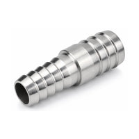 MC Motoparts 32mm to 40mm 304 stainless steel hose barb reducer joiner coupler, 50mm straight fitting