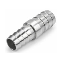 38mm to 50mm (1.50 in to 1.97 in) 304 Stainless Steel Hose Barb Reducer Joiner Coupler, 100mm Straight Fitting