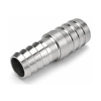 40mm to 50mm (1.57 in to 1.97 in) 304 Stainless Steel Hose Barb Reducer Joiner Coupler, 100mm Straight Fitting