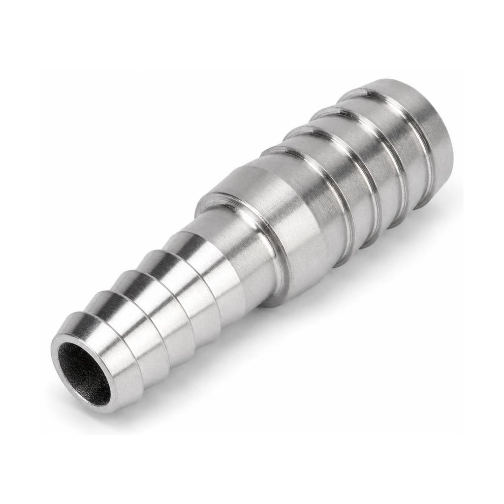 MC Motoparts 304 stainless steel hose barb reducer adapter, 8mm to 13mm, 50mm straight coupler