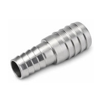 MC Motoparts 304 stainless steel hose barb reducer adapter, 8mm to 25mm, 50mm straight coupler