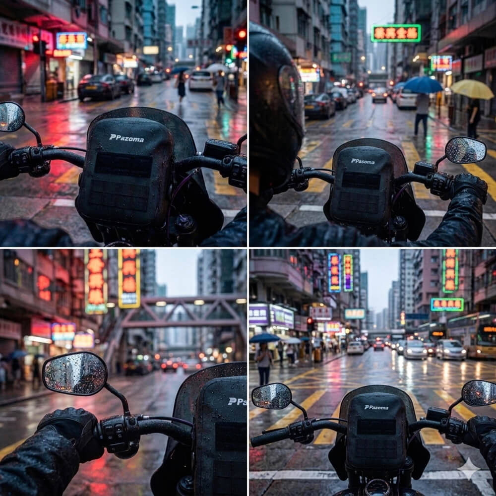 Pazoma 100% Waterproof Motorcycle Handlebar Bag Tactical Riser Bag for Harley Softail Dyna Sportster