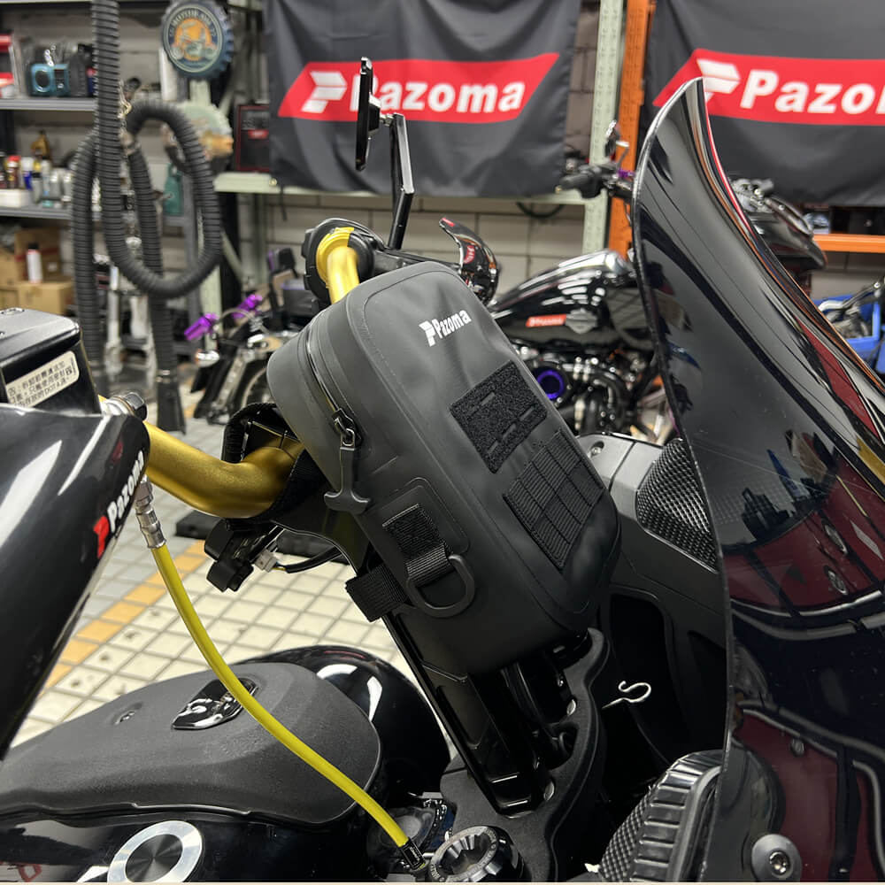 Pazoma 100% Waterproof Motorcycle Handlebar Bag Tactical Riser Bag for Harley Softail Dyna Sportster