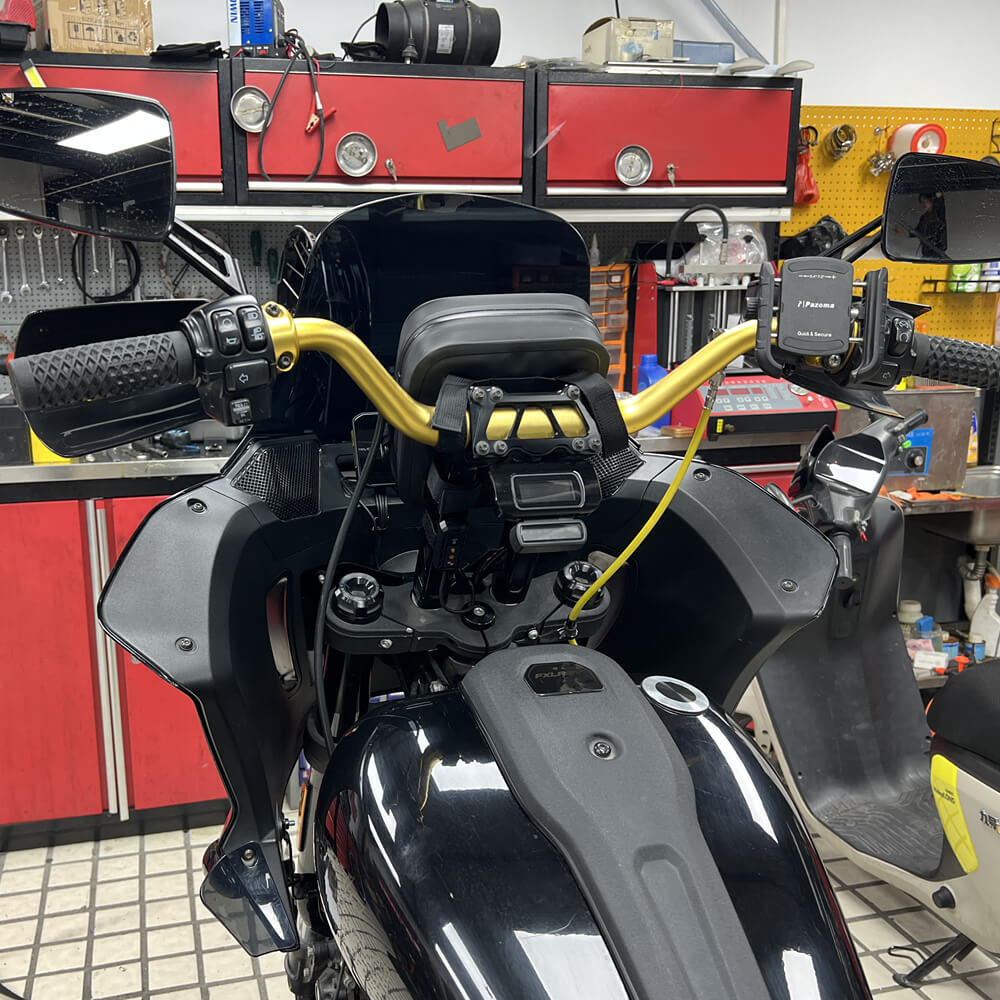 Pazoma 100% Waterproof Motorcycle Handlebar Bag Tactical Riser Bag for Harley Softail Dyna Sportster