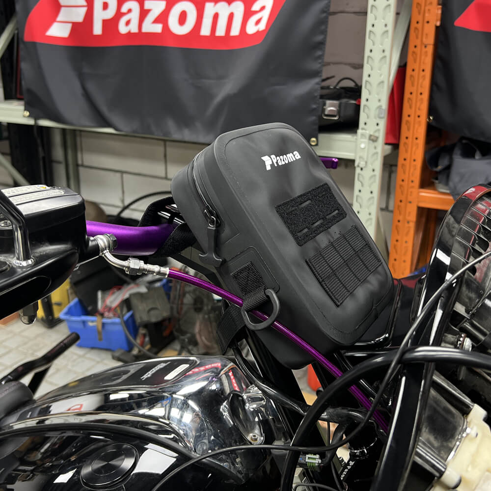 Pazoma 100% Waterproof Motorcycle Handlebar Bag Tactical Riser Bag for Harley Softail Dyna Sportster