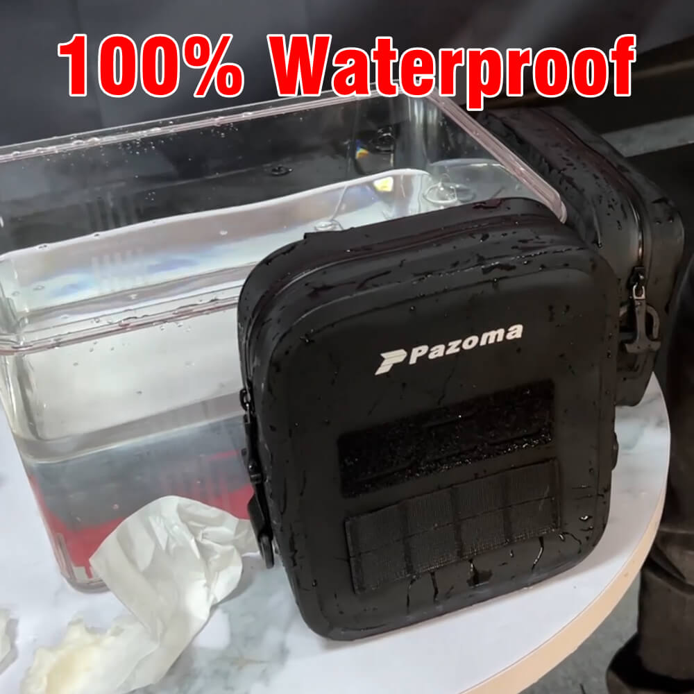 Pazoma 100% Waterproof Motorcycle Handlebar Bag Tactical Riser Bag for Harley Softail Dyna Sportster