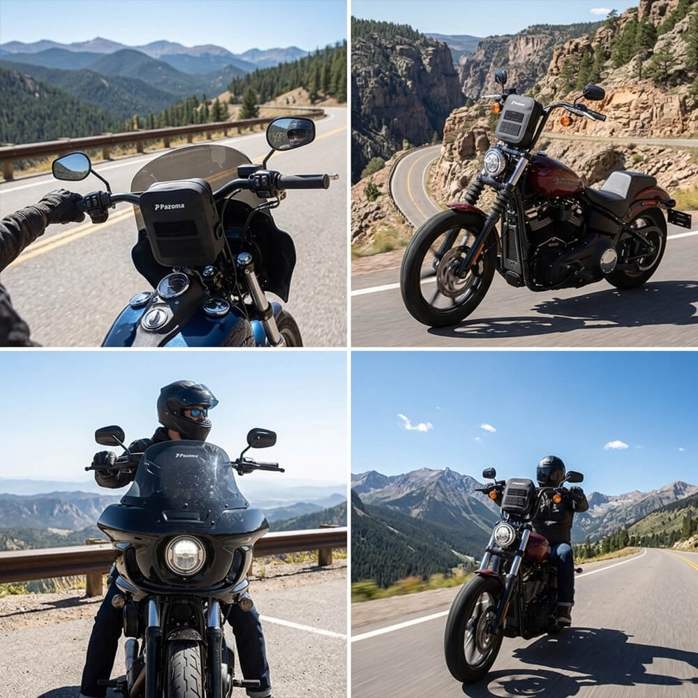 Pazoma 100% Waterproof Motorcycle Handlebar Bag Tactical Riser Bag for Harley Softail Dyna Sportster