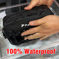 Pazoma 100% Waterproof Motorcycle Handlebar T-Bar Bag Storage with Airtight Zipper for All-Weather Riding for Harley Dyna Softail