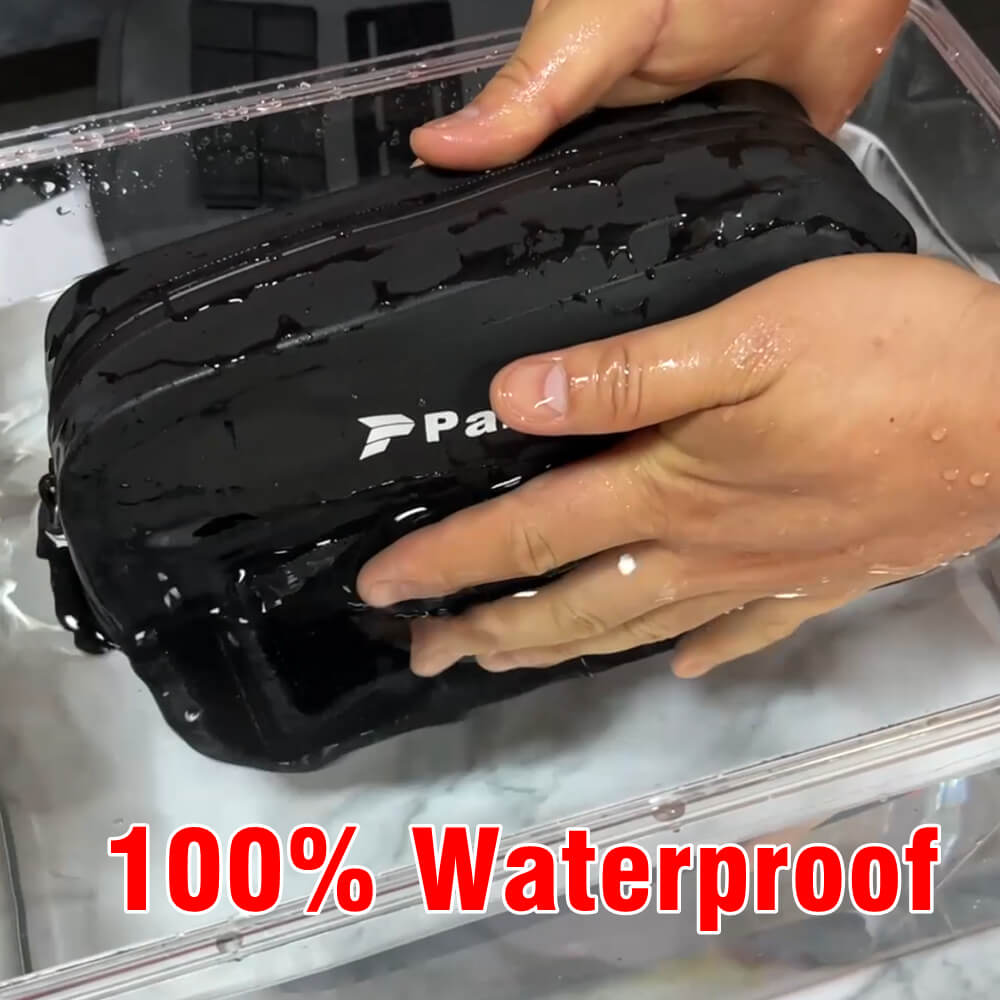 Pazoma 100% Waterproof Motorcycle Handlebar T-Bar Bag Storage with Airtight Zipper for All-Weather Riding for Harley Dyna Softail