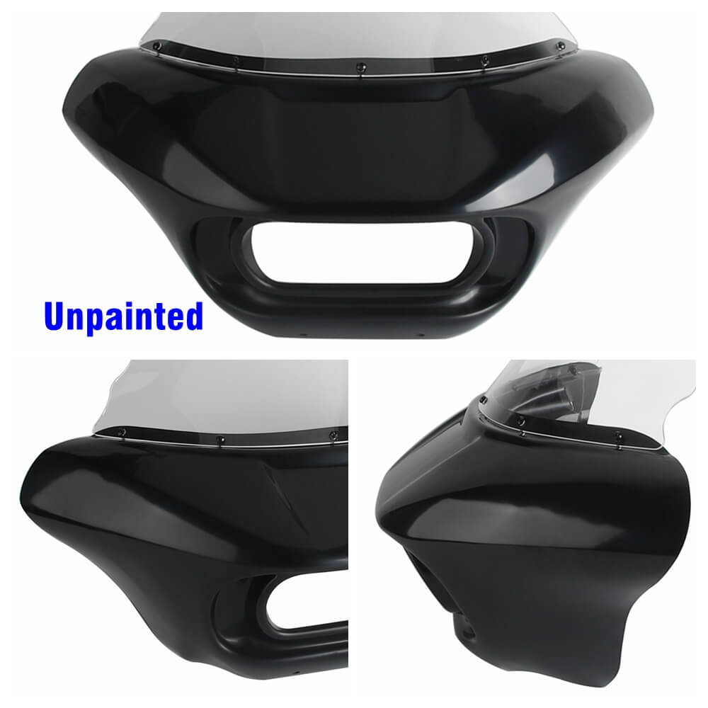 Harley Dyna Low Rider Street Bob Fat Bob FXR Front Headlight Shark Fairing w/Baja Designs Dual LP4 Lighting Bracket Mount - pazoma