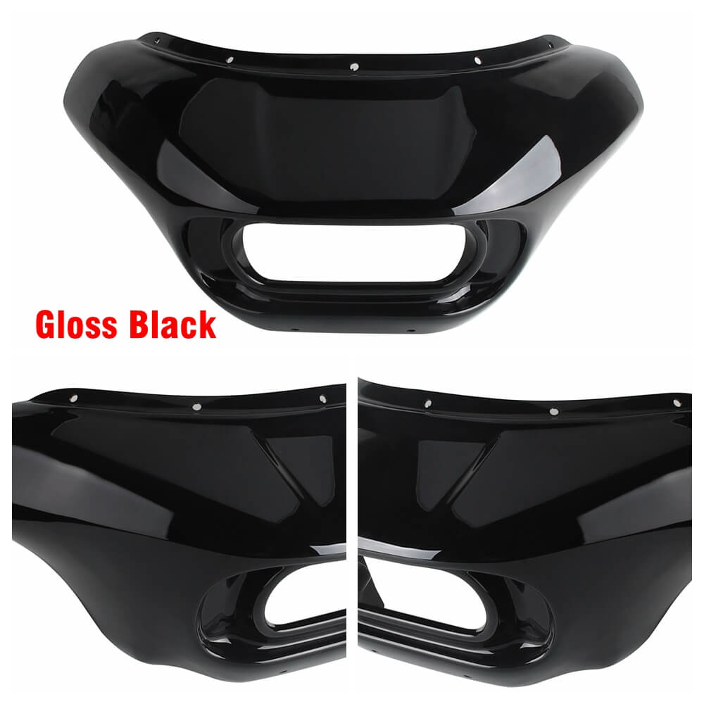 Harley Dyna Low Rider Street Bob Fat Bob FXR Front Headlight Shark Fairing w/Baja Designs Dual LP4 Lighting Bracket Mount - pazoma