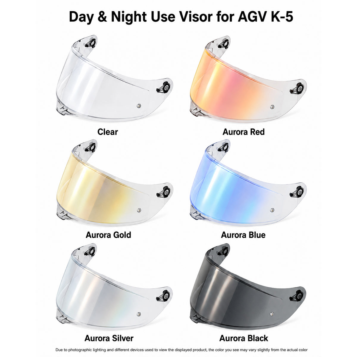 For AGV K5 K5S Replacement Visor – Light Tint Finishes / Clear - Day & Night Use Series