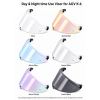 For AGV K6 K6S Replacement Visor – Light Tint Finishes / Clear - Day & Night Use Series