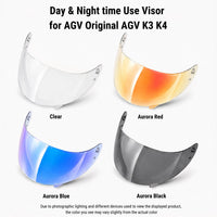 For Original AGV K3 K4 Replacement Visor – Light Tint Finishes / Clear - Day & Night Use Series