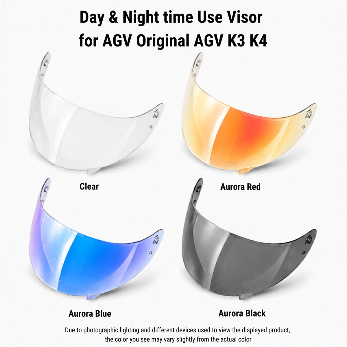 For Original AGV K3 K4 Replacement Visor – Light Tint Finishes / Clear - Day & Night Use Series