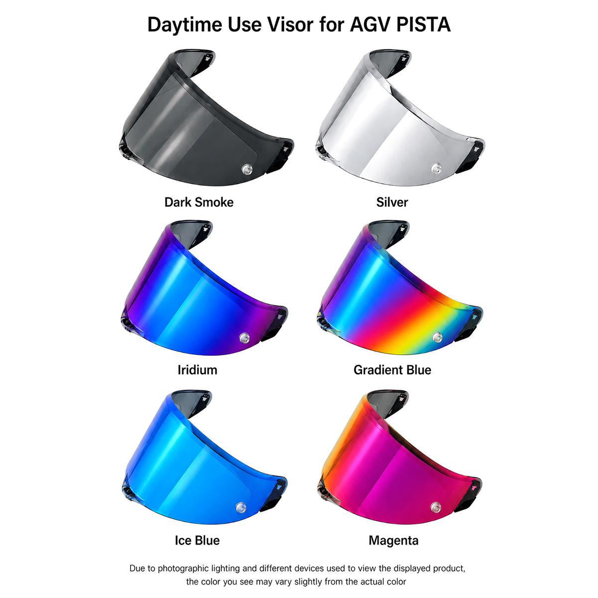 For AGV PISTA GPR GPRR CORSA R RACE 3 Replacement Visor – Tinted & Spectra Mirror Finishes - Daytime Use Series