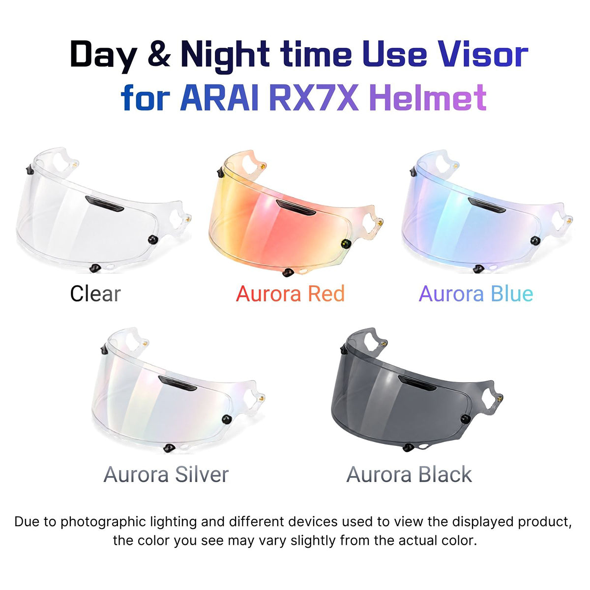 For Arai VAS-V Replacement Visor -  RX-7X / RX-7V / RX-7V EVO, Corsair-X, Quantic, Chaser-X, QV-Pro, Rapide-Neo / Concept-X, Astro-GX - Day & Night Use Series