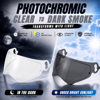 For Arai VAS-A / MAX-V Photochromic Replacement Visor - TourCross 5 / TX5 - Self-Tinting, Clear to Dark