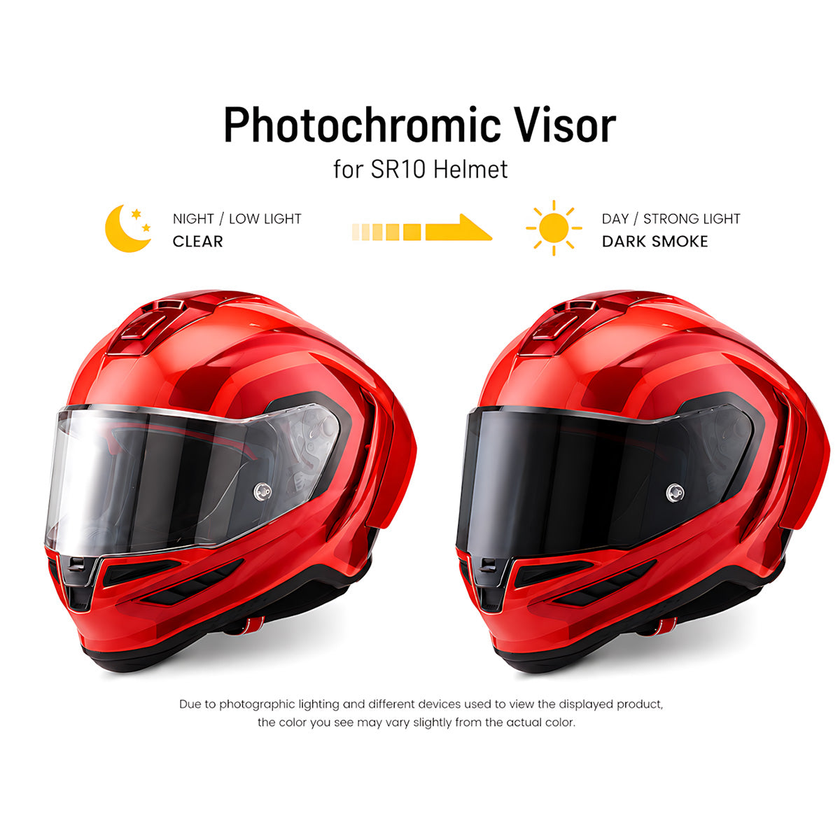 For Alpinestars SR10 Supertech Replacement Visor - Photochromic Visor – Clear to Dark Transition