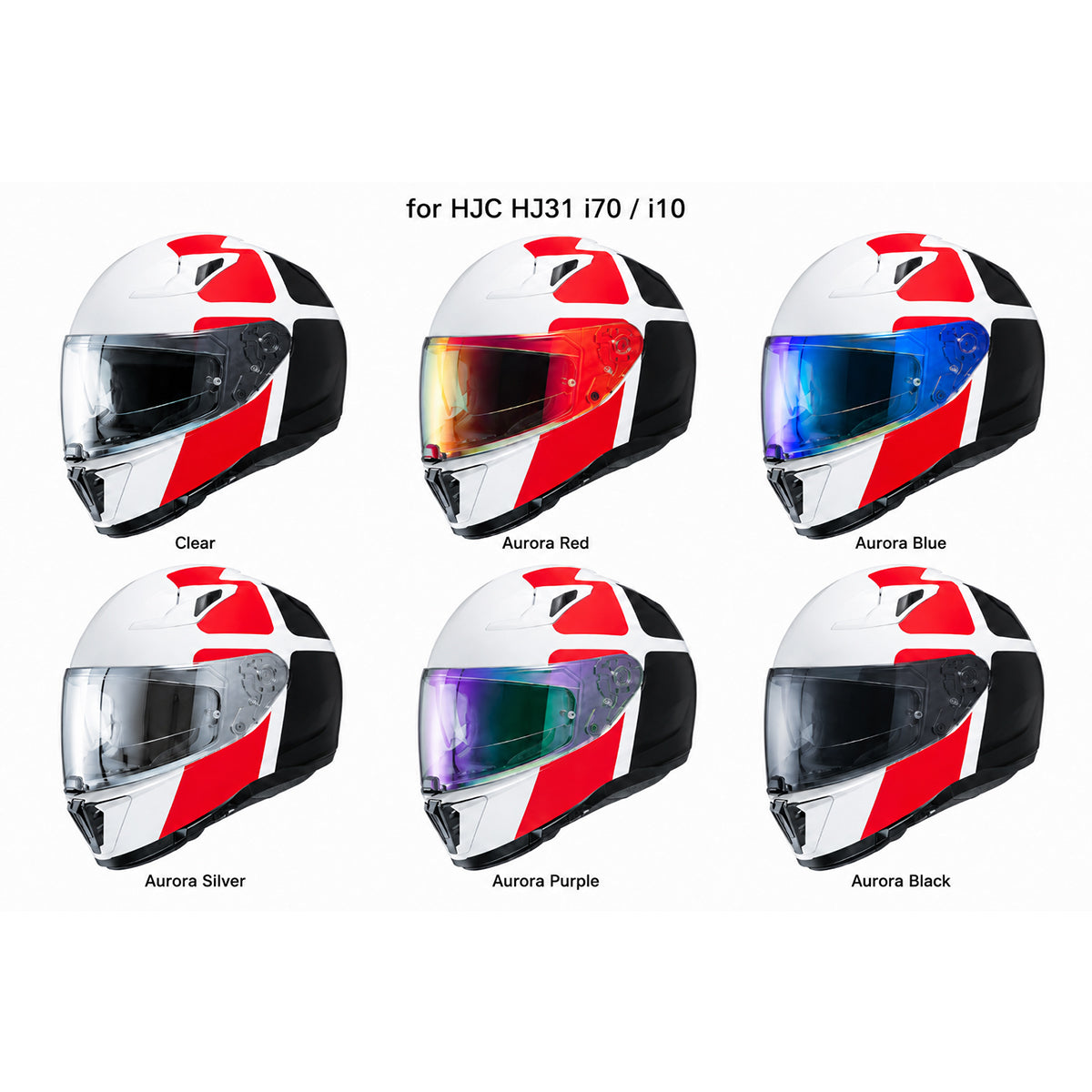 For HJC i70 i10 Replacement Visor (HJ31) – Light Tint Finishes / Clear - Day & Night Use Series