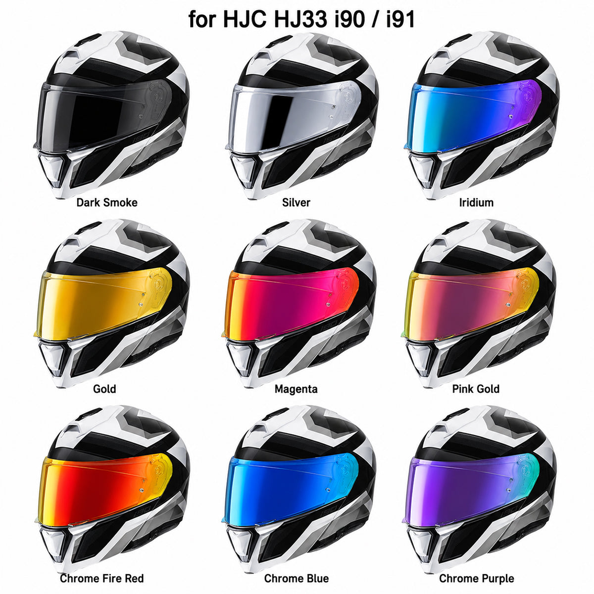 For HJC i90 i91 Replacement Visor (HJ33) – Tinted & Spectra Mirror Finishes - Daytime Use Series