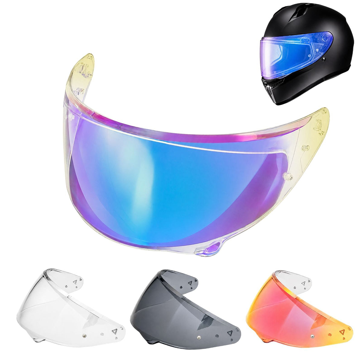 For HJC i71 i11 F71 Replacement Visor (HJ38) – Light Tint Finishes / Clear - Day & Night Use Series