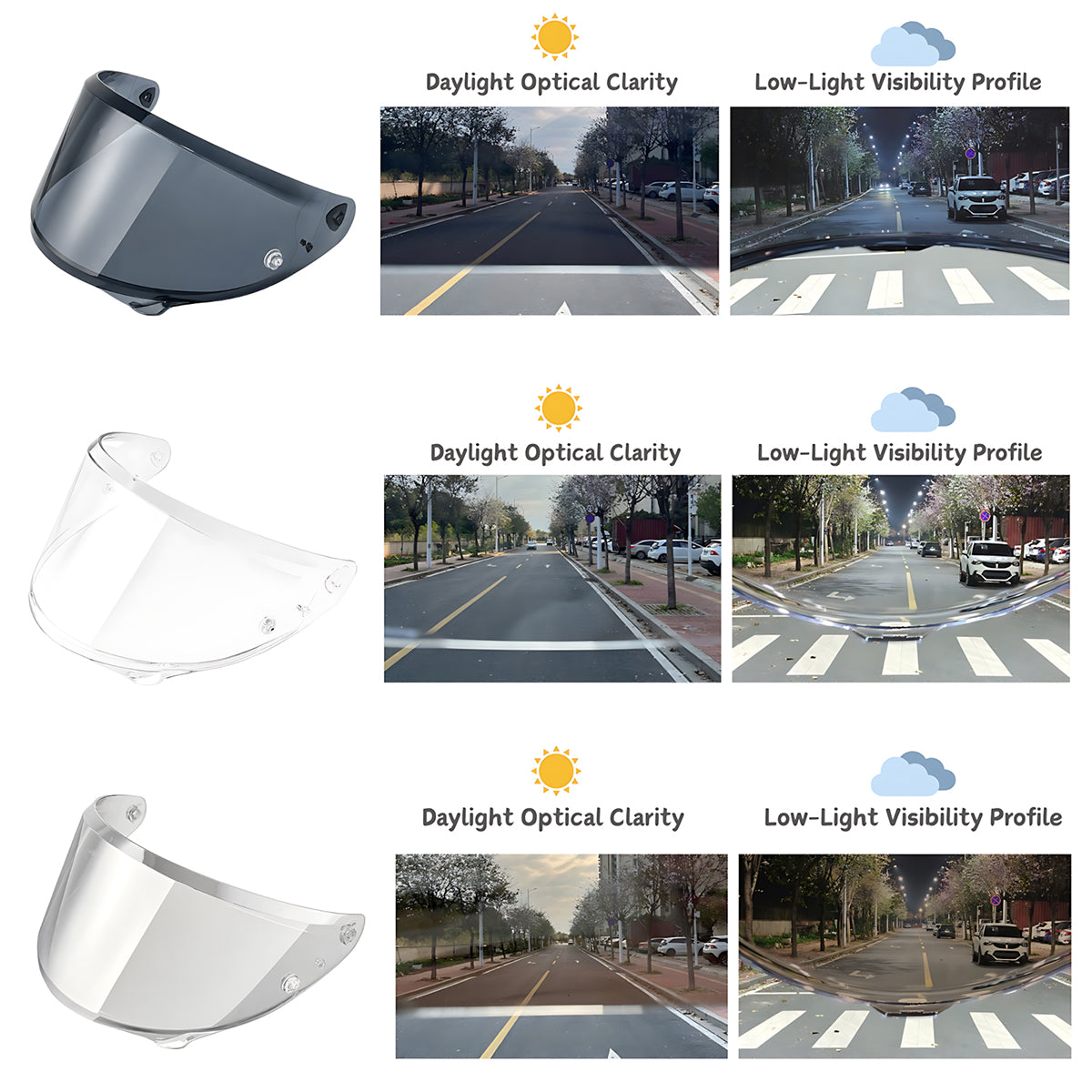 For HJC RPHA 12 / 12N Replacement Visor (HJ42) – Light Tint Finishes / Clear - Day & Night Use Series