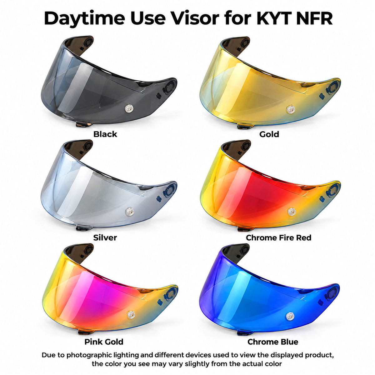 For KYT NFR NF NX NXR NZ ST Helmet Replacement Visor Tinted Spectra Mirror Finishes - Daytime Use Series
