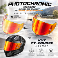 For KYT TT Course Helmet Replacement Visor UV Photochromic Series