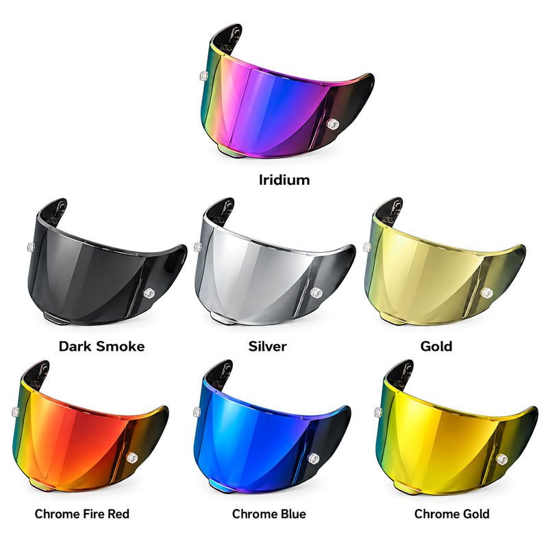 Tinted Spectra mirror finish helmet visor for KYT TT Course helmet by MC Motoparts, ideal for daytime riding.