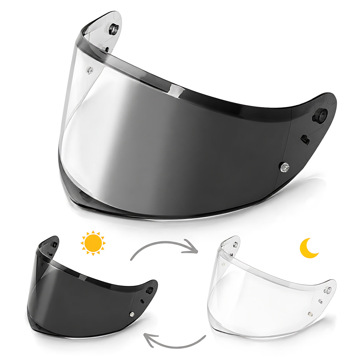 For LS2 Stream 2 Replacement Visor (FF808) - Photochromic Visor – Clear to Dark Transition