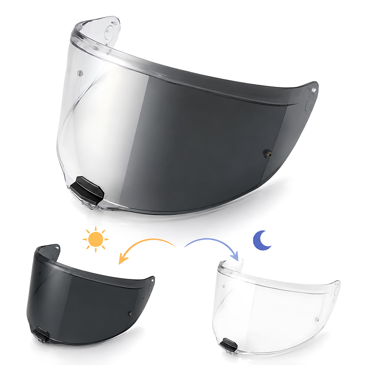 For LS2 Vector 2 Citation 2 Replacement Visor (FF811) - Photochromic Visor – Clear to Dark Transition