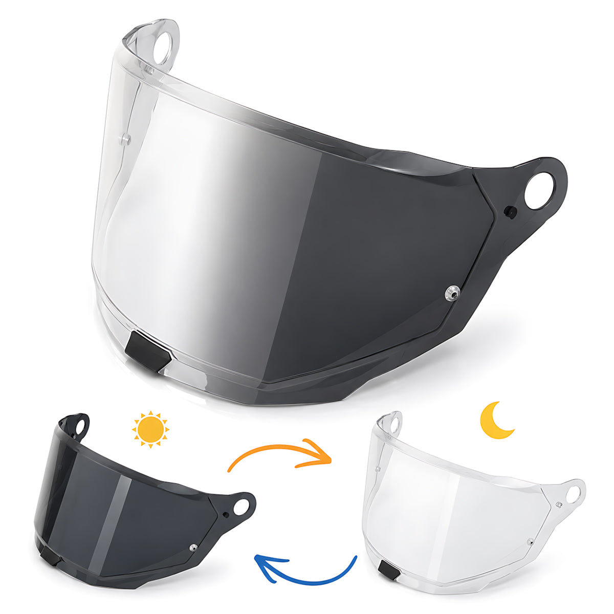 For LS2 Explorer / Carbon Replacement Visor (MX701) - Photochromic Visor – Clear to Dark Transition