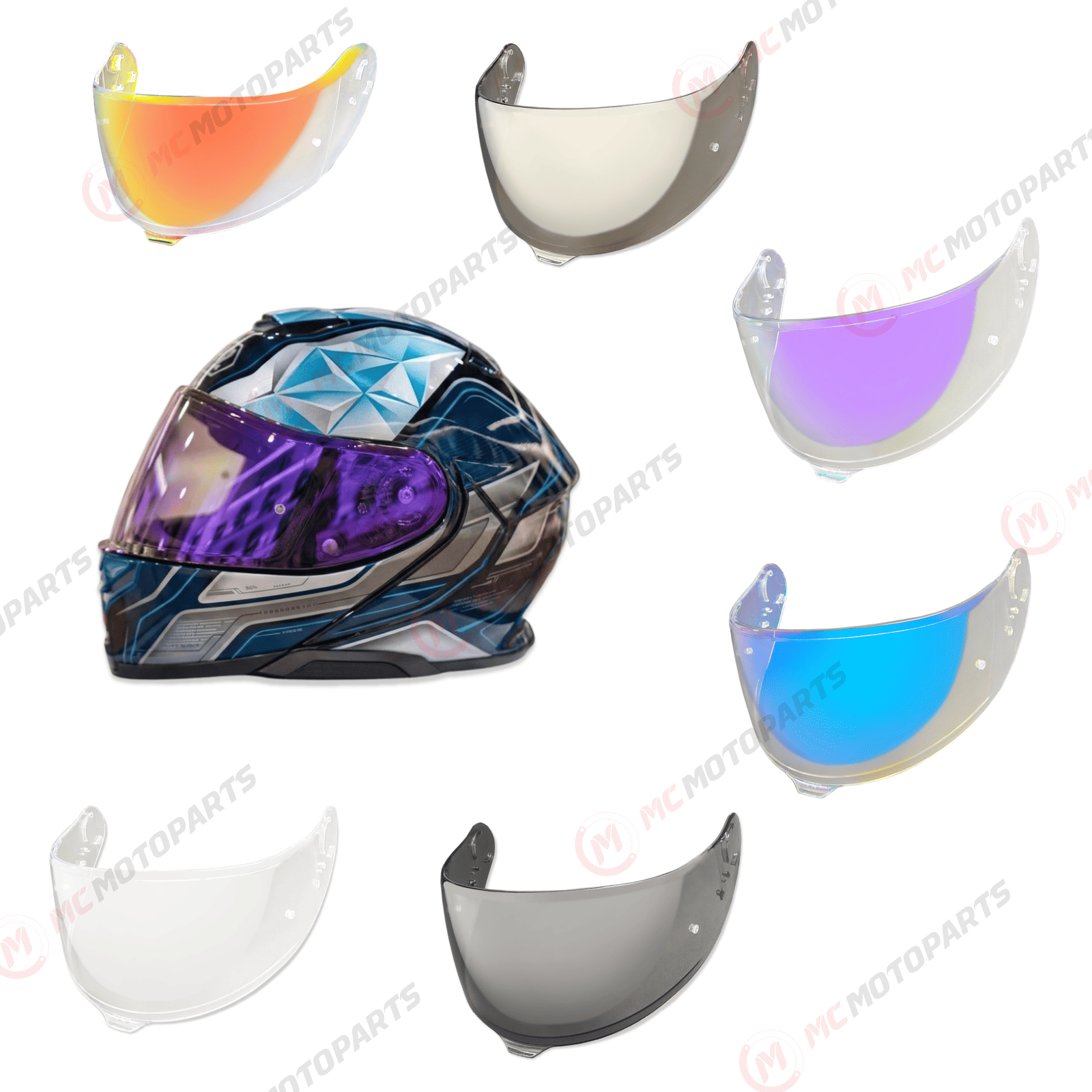 For Shoei GT-Air 3 Replacement Visor (CNS-1C) – Light Tint Finishes / Clear - Day & Night Use Series