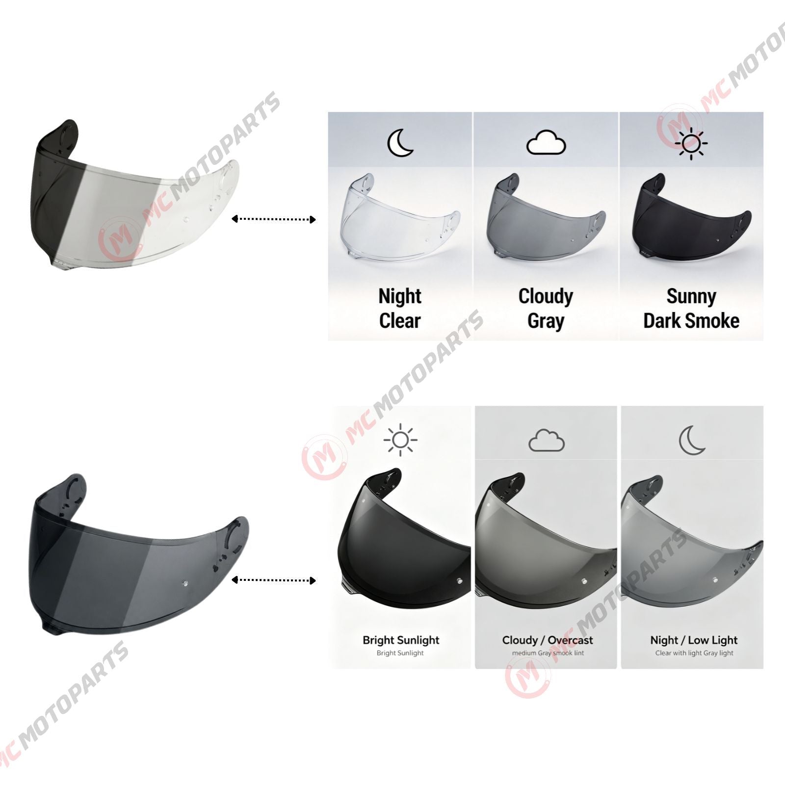 Photochromic Visor for Shoei GT-Air 3 | CNS-1C Transition Shield