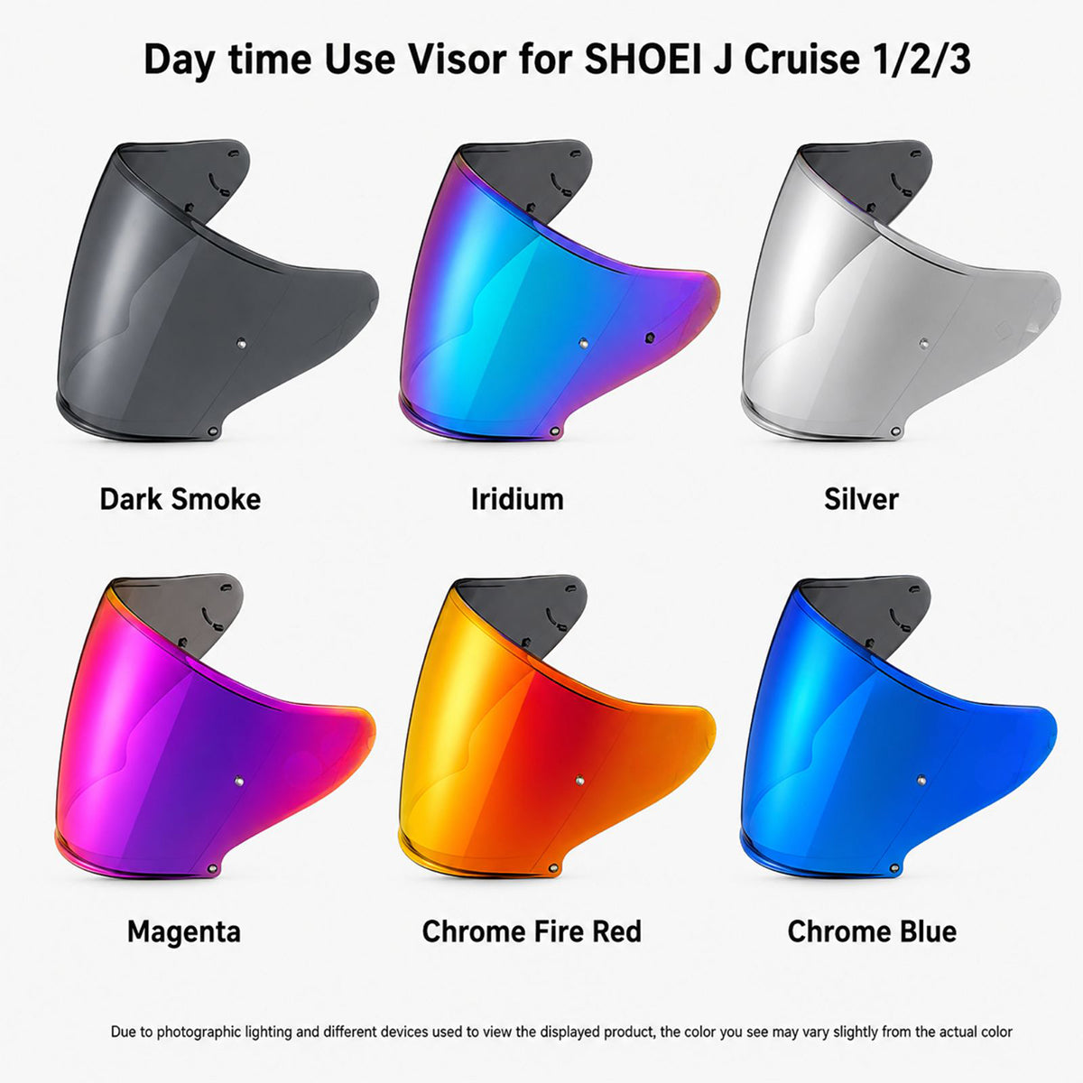 For Shoei J-Cruise1/2/3 J-Force 4 Replacement Visor (CJ-2/CJ-2SP) – Tinted & Spectra Mirror Finishes - Daytime Use Series