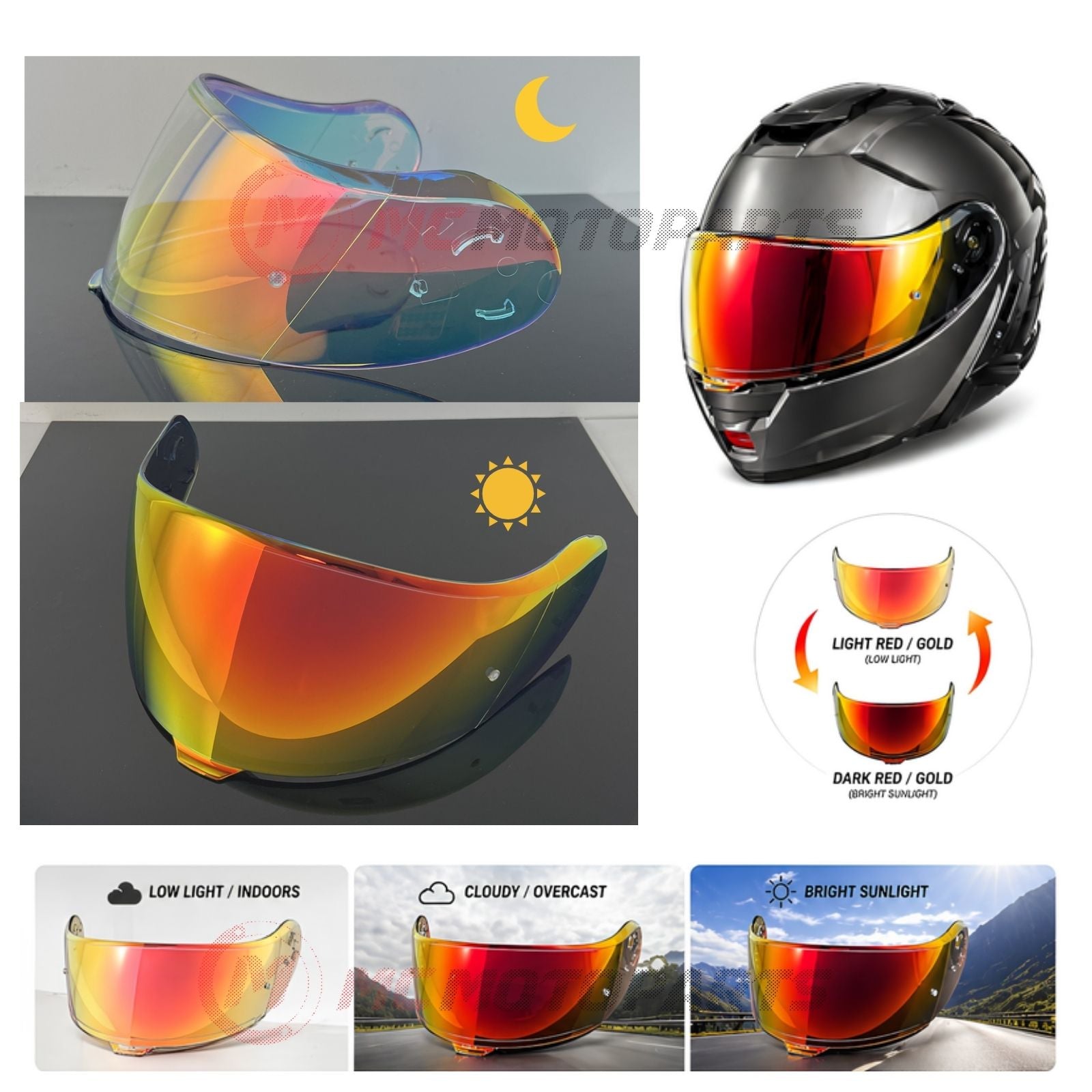 For Shoei Neotec 3 Replacement Visor (CNS-3C) - Photochromic Visor – Tinted Finishes