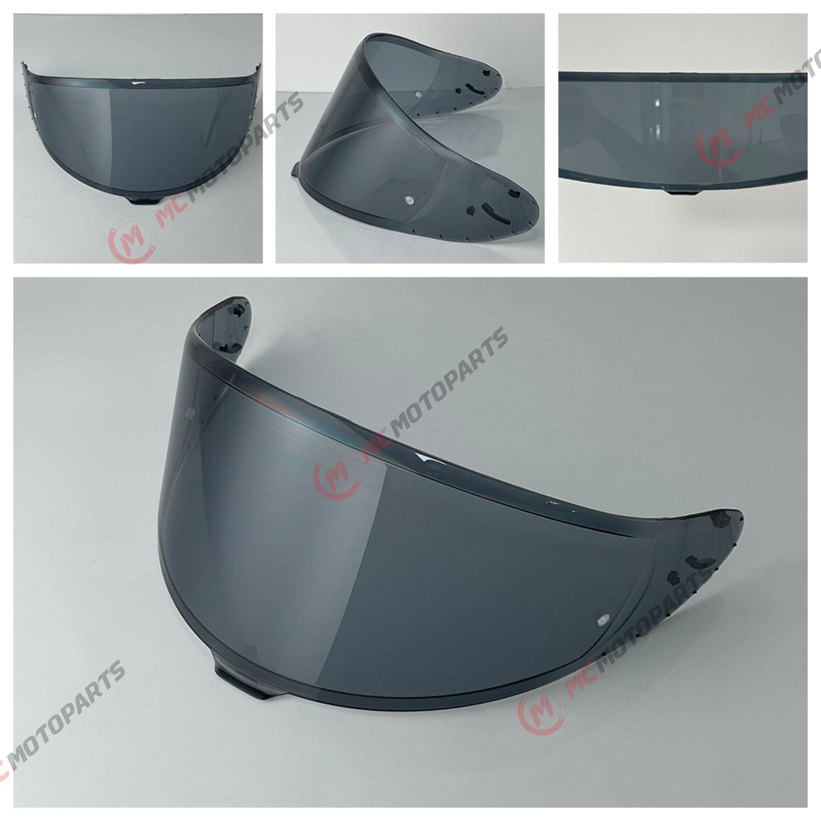 Light tint and clear replacement helmet visor for Shoei X15, RF1400, NXR2, and X-SPR PRO helmets by MC Motoparts.