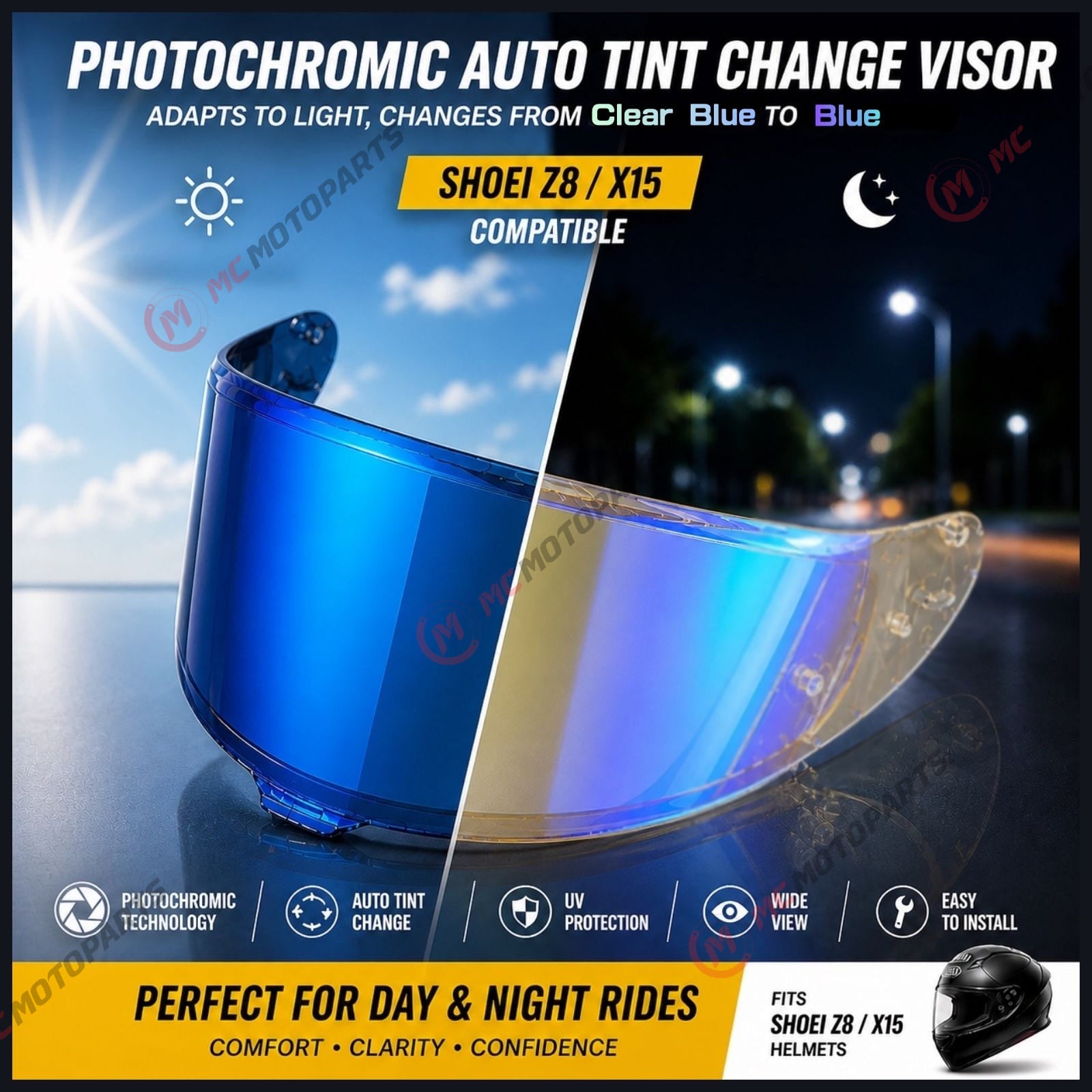 For Shoei X15 Z8 X15 RF1400 NXR2 X-SPR PRO Replacement Visor (CWR-F2/R) - Photochromic Visor – Tinted Finishes