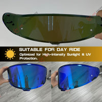 Black MC Motoparts helmet visor for Shoei X-15 and RF-1400 helmets, clear daytime use shield with Pinlock attachment.